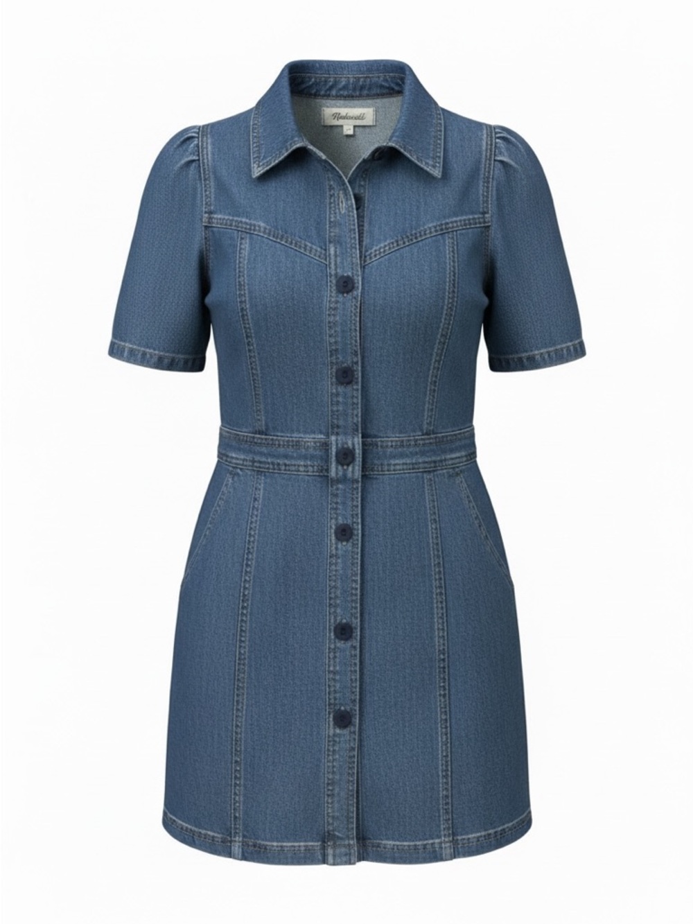 Madewell Blue Denim Short-Sleeve Shirt Dress Size 10